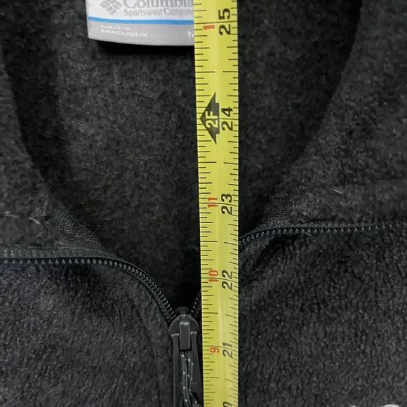 Columbia Gray Full Zipper Fleece Jacket Mens Med Pockets Stand Up Collar Outdoor - Picture 7 of 7